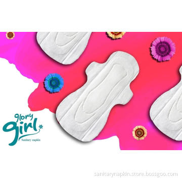 Disposable 100 cotton menstrual pads with wings